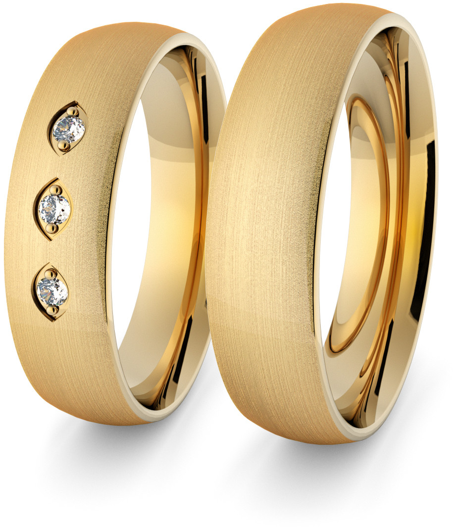 Eminence Obrączki ślubne klasyczne 5 mm z brylantami - 50 Au-classic-5-50