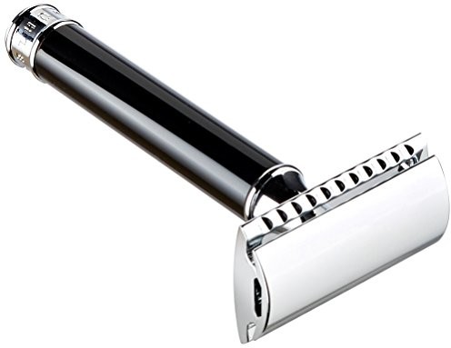 M MÜHLE maszynka do golenia uchwyt metalowy chromowany/żywica szlachetna Czarny