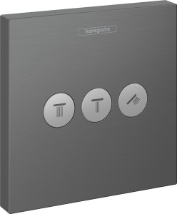 Hansgrohe 15764340 ShowerSelect Zawór odcinający do 3 odbiorników montaż podtynkowy element zewnętrzny czarny chrom szczotkowany