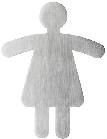 Durable 495023 tabliczka na drzwi PICTO WC, 91 X 120 MM, Metaliczny Srebrny, srebrny metalik 495023