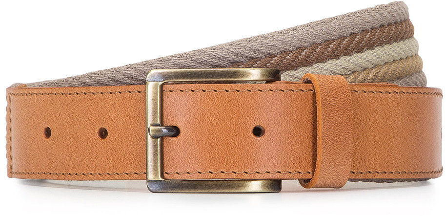 Wittchen Męski pasek ze skóry licowej i bawełnianej plecionki 92-8M-390-5X