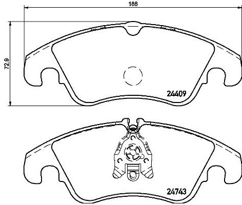 BREMBO Zestaw klocków hamulcowych, hamulce tarczowe P 24 161