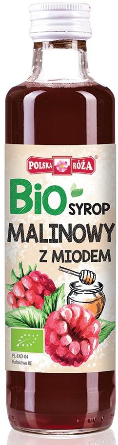 Polska Róża (soki owocowe) SYROP MALINOWY SŁODZONY MIODEM BIO 250 ml -