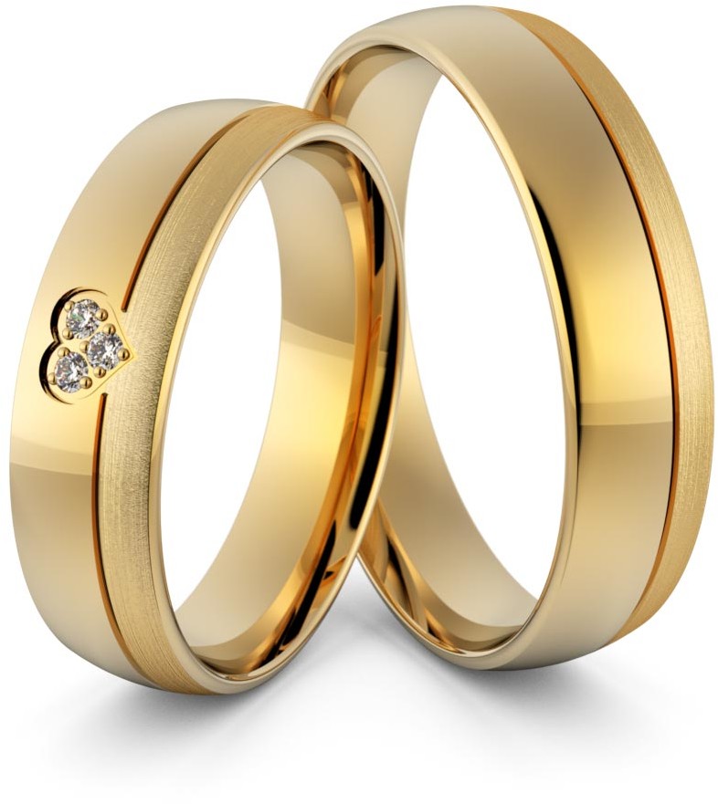 Eminence Obrączki ślubne sercem i brylantami - Au-966 Au-966