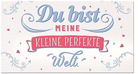 Art Grafik Werkstatt 60863-na ścianę tabliczka | Tabliczka Vintage du bist mój świat małe idealnie | retro | Nostalgic | pudełko z kordel| dekoracyjna tablica-Cardboard, tektura, kolorowa, 22 x 12 c 60863