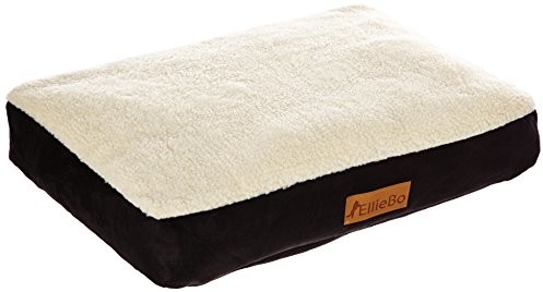 Ellie-Bo Ellie-BO legowisko z zamszu i skóra owcza, na przykład dla psów klatka lub przy Box, rozmiar XXL, 122 cm, xxl, czarny
