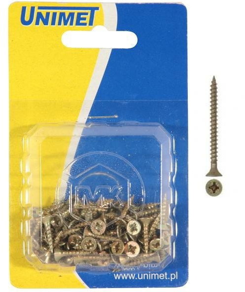 UNIMET WKRĘT DO DREWNA OCYNK ZÓŁTY 5.0*30MM OP-40SZT 509 5.0*30UC [6693358]