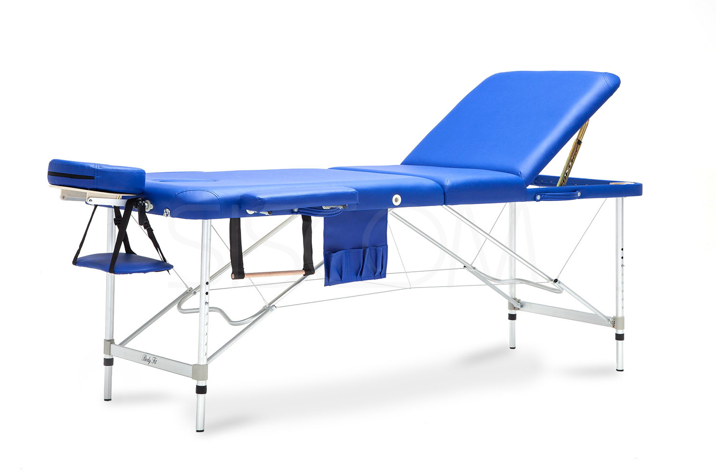 Bodyfit Stół łóżko do masażu Aluminiowe 3 segmentowe niebieskie XXL 551 Łóżko XXL
