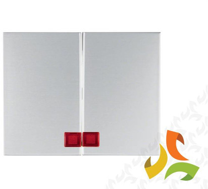 Hager BERKER K.5 Klawisz 2 podwójny z czerwoną soczewką do wyłącznika 2-klawiszowego aluminium 14377003 14377003/HAG