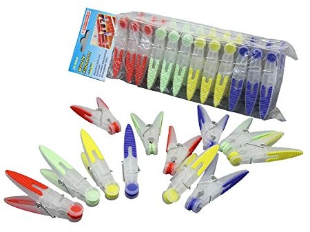 Bürstenmann Szczotka mężczyzna 335 zszywek z miękkim uchwytem na pranie, 24 sztuki, plastik, wielobarwny, 5 x 9 x 27 cm 335