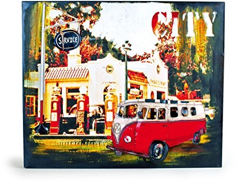 Small Foot by Legler Small Foot Company 7440  blaszana tabliczka  Hippie Bus jako vintage  dekoracyjna (2019230)
