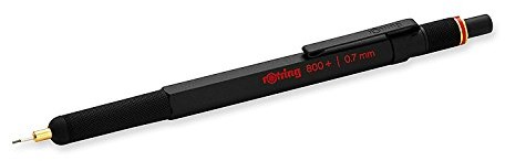 rOtring 800+ 1900182 ołówek automatyczny do papieru z rysikiem do wyświetlaczy dotykowych, grubość 0,7 mm, czarna obudowa 1900182