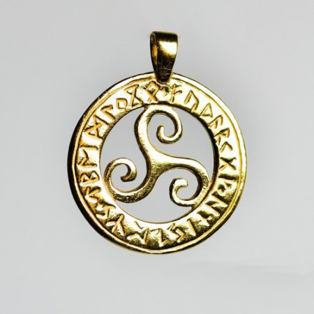 Sotis Triskel z runami - pozłacany