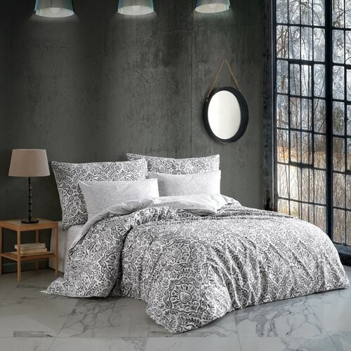 Bedtex Pościel bawełniana Hanzade czarny, 140 x 200 cm, 70 x 90 cm
