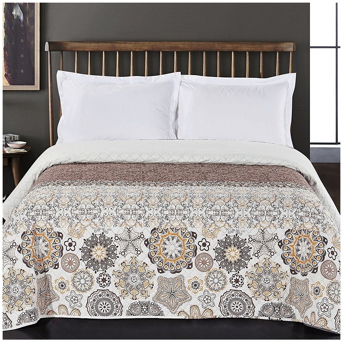 DecoKing Narzuta na łóżko Alhambra brązowy, 220 x 240 cm