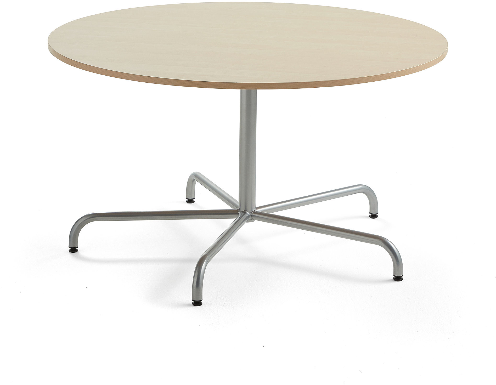 AJ Produkty Stół PLURAL, 1300x720 mm, blat HPL, brzoza, srebrny