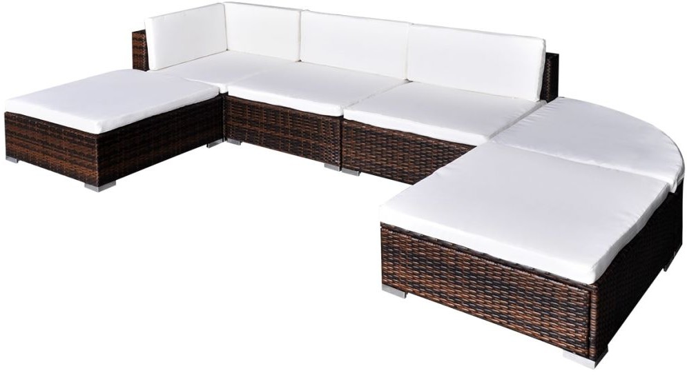 vidaXL vidaXL Rattanowe meble ogrodowe - 16 szt. brąz
