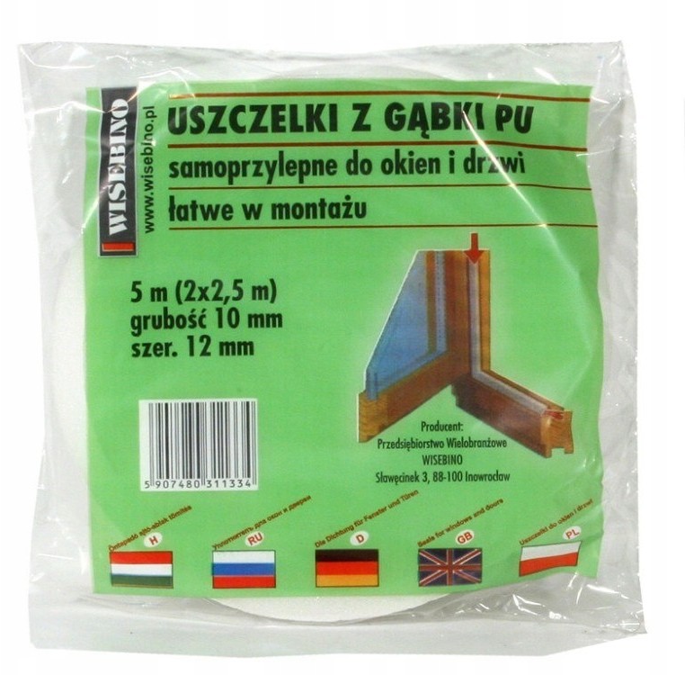 Uszczelka Gąbka 10*8MM 6M