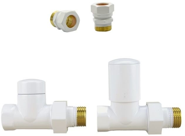 Varioterm Zawory regulacyjne proste SWING ze złączką PEX/CU - białe miedziana - CU 15 mm ZIS06/FP(Cu)