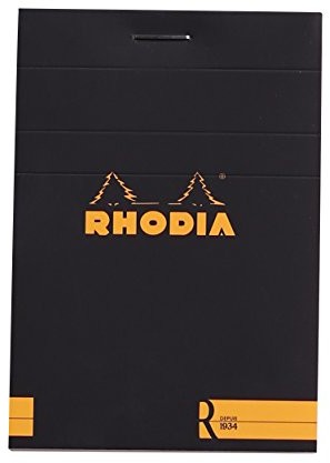 Rhodia 112012 °C Block kość słoniowa, linie, 90 G, 74 X 105 MM, 70 arkuszy, czarny 112012C