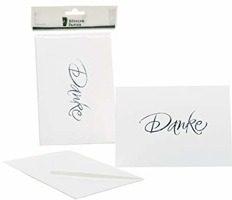 Rössler Rössler 1181956009 pakiet kart B6 (120/240 x 169 mm), dziękuję - biały 1181956009