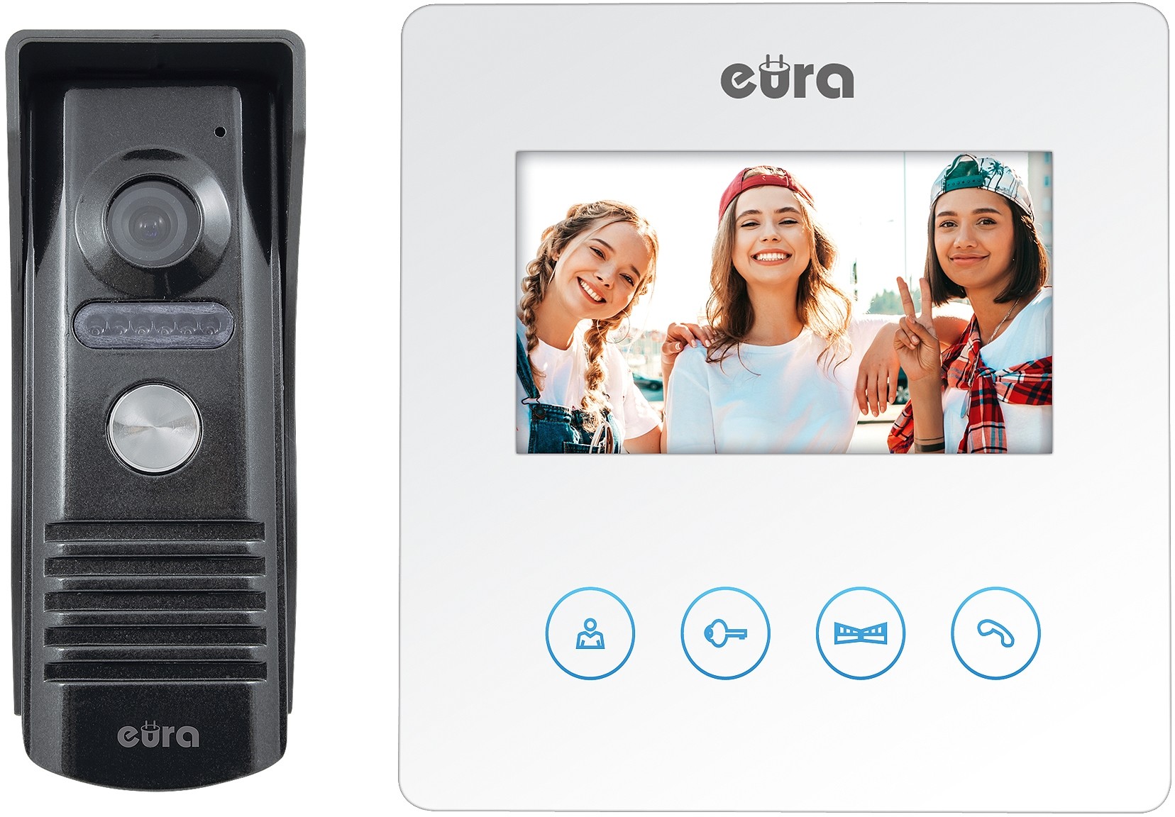Eura Wideodomofon VDP-52A3 ATIRA biały, ekran 4,3'', obsługa 2 wejść 5905548277318