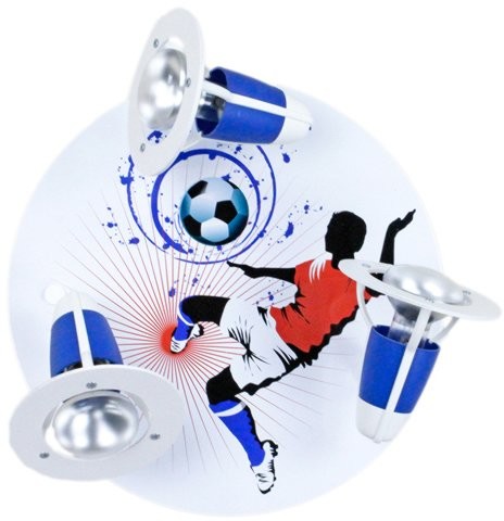 Elobra lampa sufitowa z motywem piłkarskim, niebiesko biała 128152