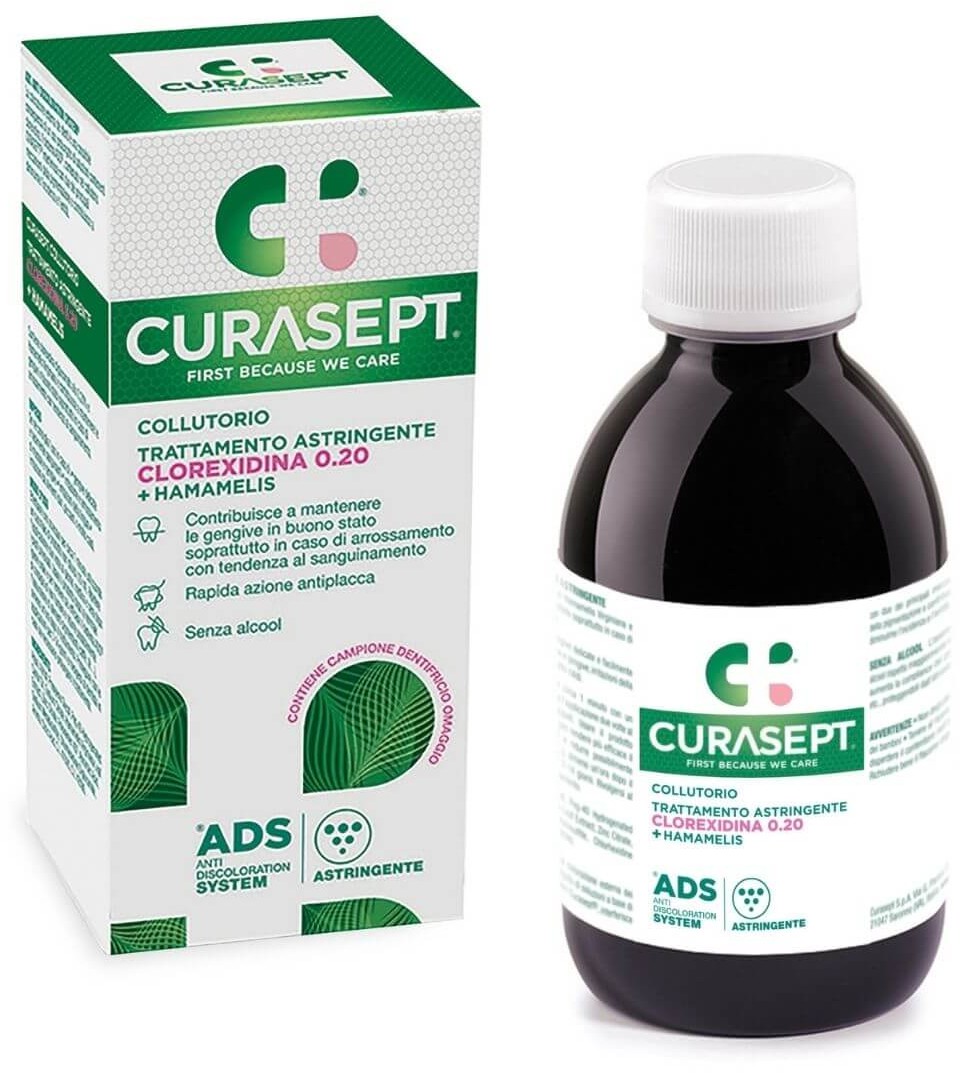 CURASEPT ADS220 Astringent Oczar Wirginijski - Płyn do płukania jamy ustnej z chlorheksydyną na zapalenie dziąseł ściągający 200 ml