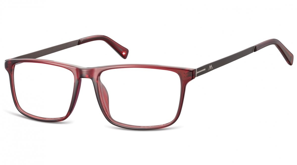 Montana Oprawki zerówki korekcyjne Nerdy Unisex MA59D bordowe + grafitowy zausznik MA59D