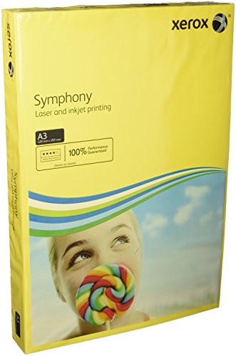 Xerox 003r94230 kolorowy papier do drukarki papier do Symphony, DIN A3, 80 G/M, 500 arkuszy papieru, doskonale nadaje się do kolorowych drukarek laserowych i atramentowych, słoneczny żółty 003R94230