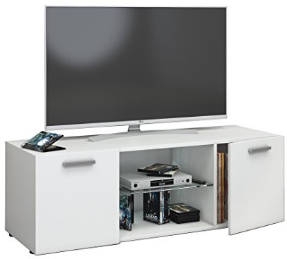 VCM szafka TV Lowboard telewizyjnych mebel stół drewno kredens mediów Rack bank białym 40 x 115 x 36 cm 