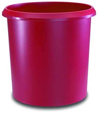 Läufer Bieżnik allrounder kosz na papier okrągły kosz na śmieci z uchwytem, stabilne tworzywo sztuczne, 18 L, czerwony 26504