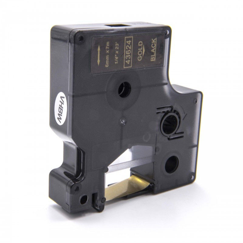 Dymo 43624, 6mm x 7m, złoty druk / biały podkład, taśma zamiennik