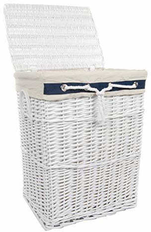 DVier Kosz na pranie wiklina Biały motyw Marine 48 X 36 h.62 39 WRT-C