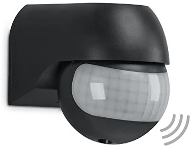 TELEFUNKEN TELEFUNKEN - Czujnik ruchu, czujnik ruchu 180°, zasięg maks. 12 m, z regulacją czasu, maks. 2000 W, IP44, czarny, 77x55x70 mm (dł. x szer. x wys.) 306405TF