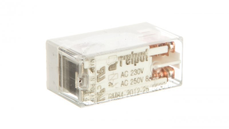 Relpol Przekaźnik miniaturowy 2P 8A 230V AC PCB AgNi RM84-2012-25-5230-01 859519 859519