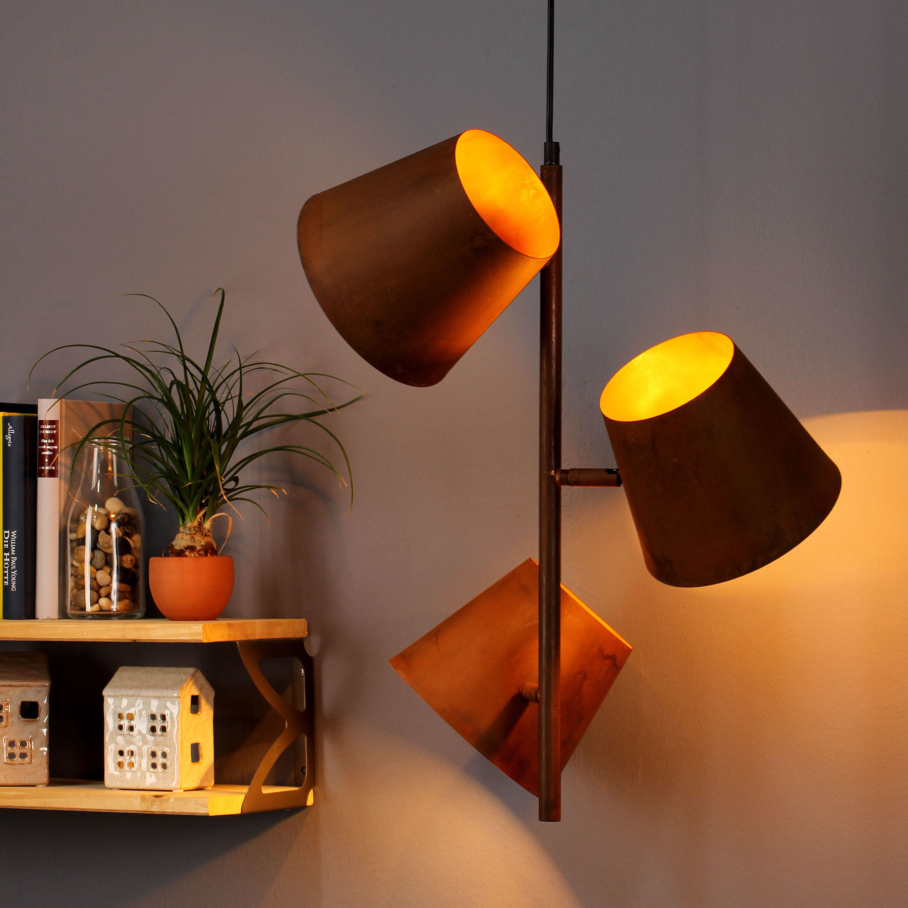 Eco-Light Lampa wisząca Colt, 3-punktowa, szlachetna rdza