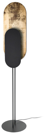 Nowodvorski Nowoczesna lampa stojąca WHEEL LUX czarny złoty n7646