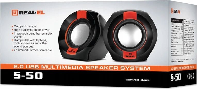 REAL-EL S-50 6W 2.0 Black-Red EL121100008