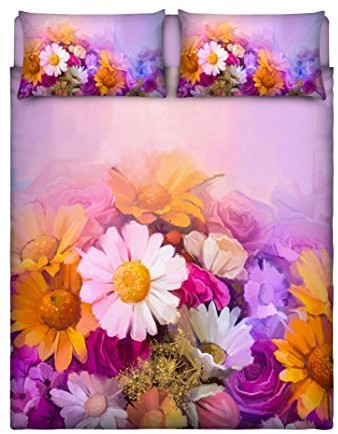 Italian Bed Linen 8058575010728 biżuteria zestaw pościeli z nadrukiem w Digital A okładka łącznie na poszewki na kołdrę i poduszkę, SD45 (kolorowa), 100% bawełna, łóżko podwójne, 255 x 300 x 1 cm 8058575010728