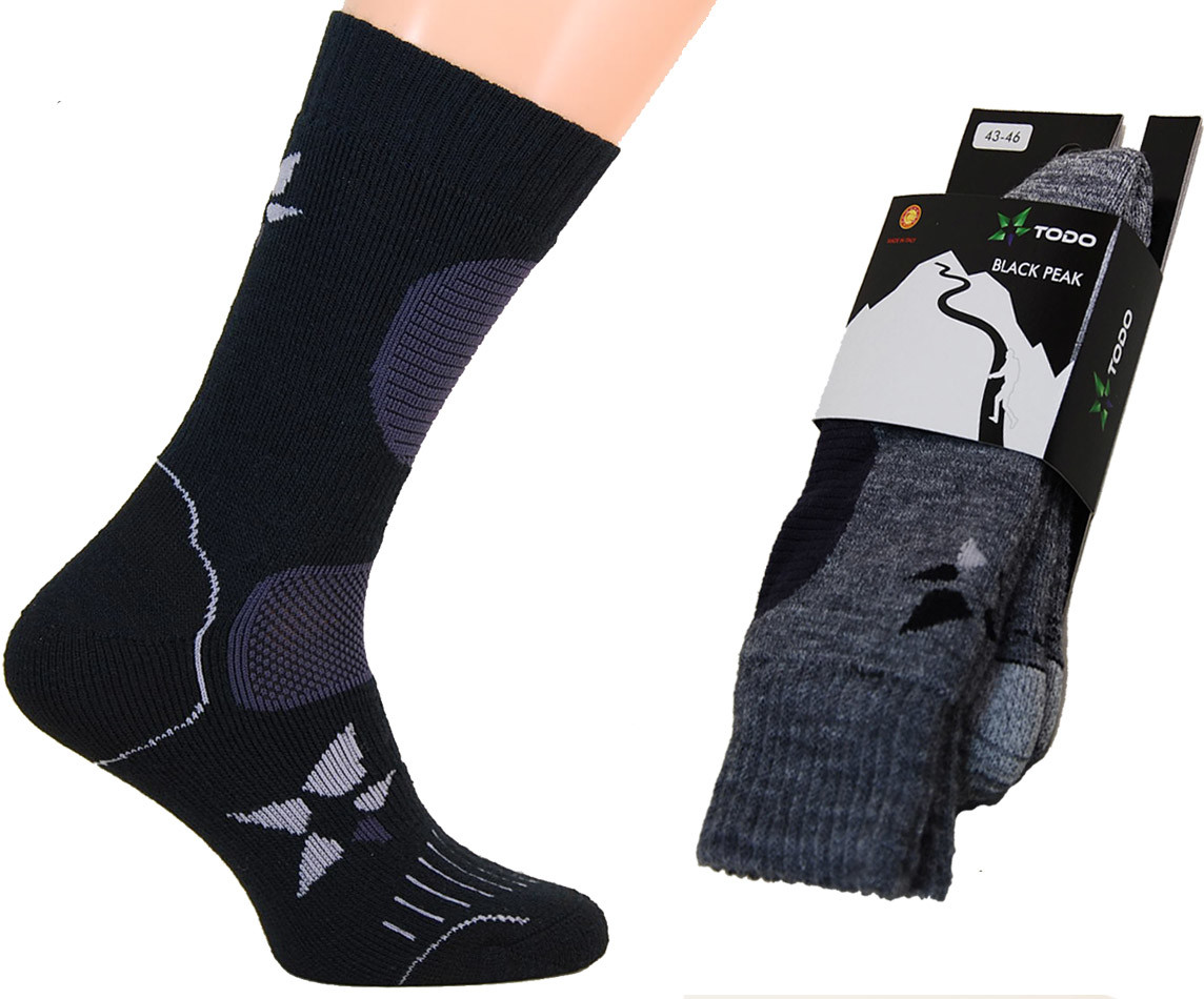 Peak Skarpety męskie z wełną Merino Black ca43-46