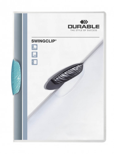Durable Skoroszyt zaciskowy Swingclip 30 kartek błękitny 226014