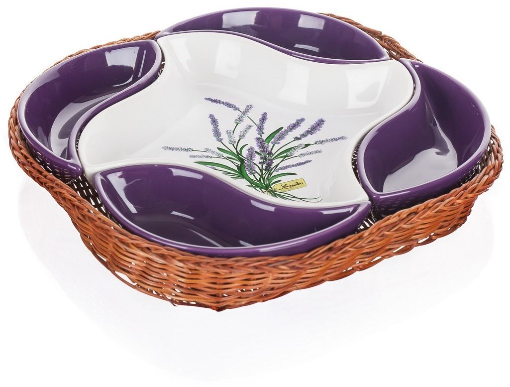 Banquet Lavender 5-częściowa miska do serwowania w koszyku
