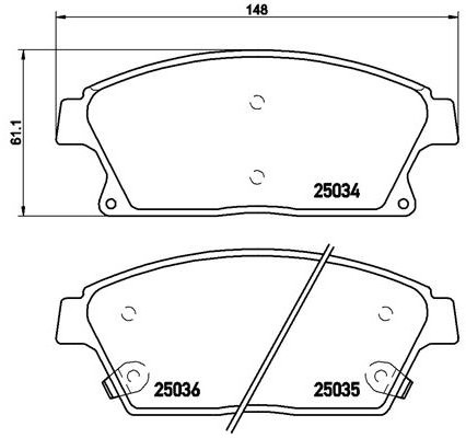 BREMBO Zestaw klocków hamulcowych, hamulce tarczowe P 59 077