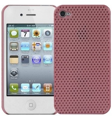 Logotrans Logotrans Seria siatkowa twarda obudowa do Apple iPhone 4 różowa 4250424919174