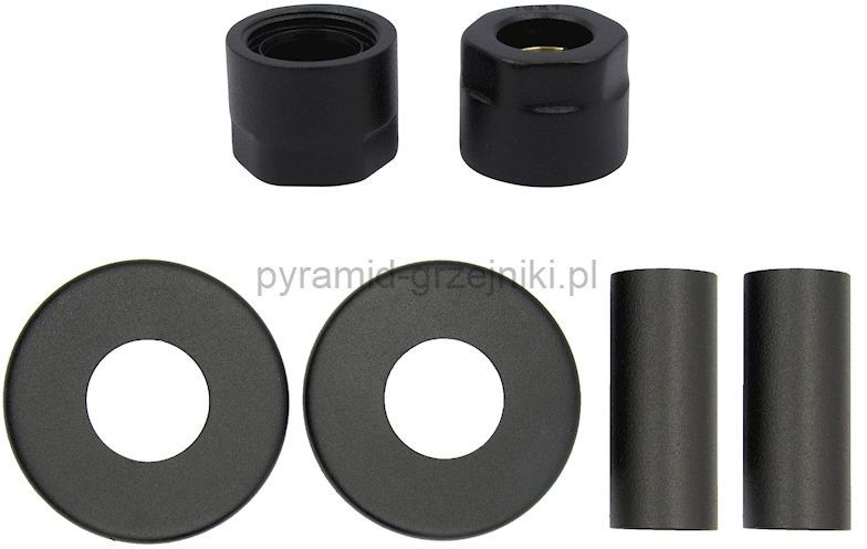 Vario Term Zestaw maskujący rozety + tuleje + złączki CU/PEX - czarny str. CU - instalacja miedziana ZMR1M15xM2214