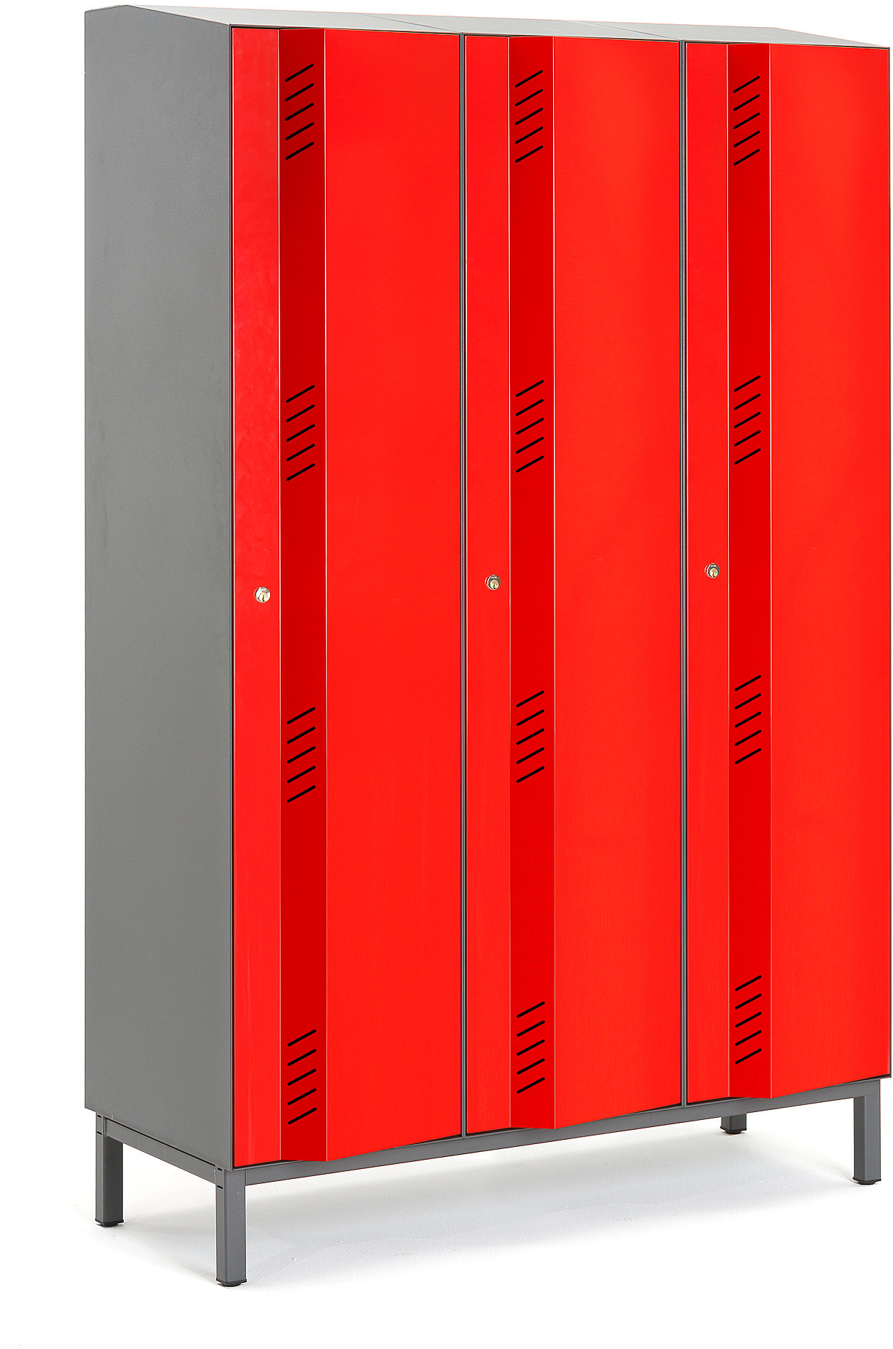 AJ Create: metalowa szafa 3 moduły 1985x900x500 mm czerwona zawiera nóżki 561331
