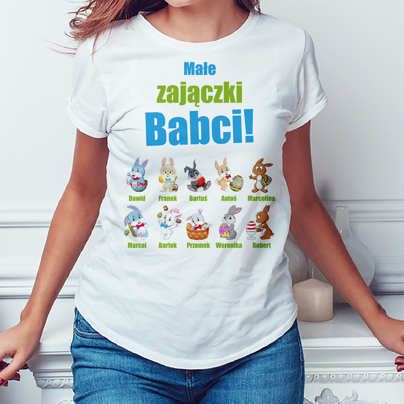 Poczpol Małe zajączki babci - koszulka damska 43066-G