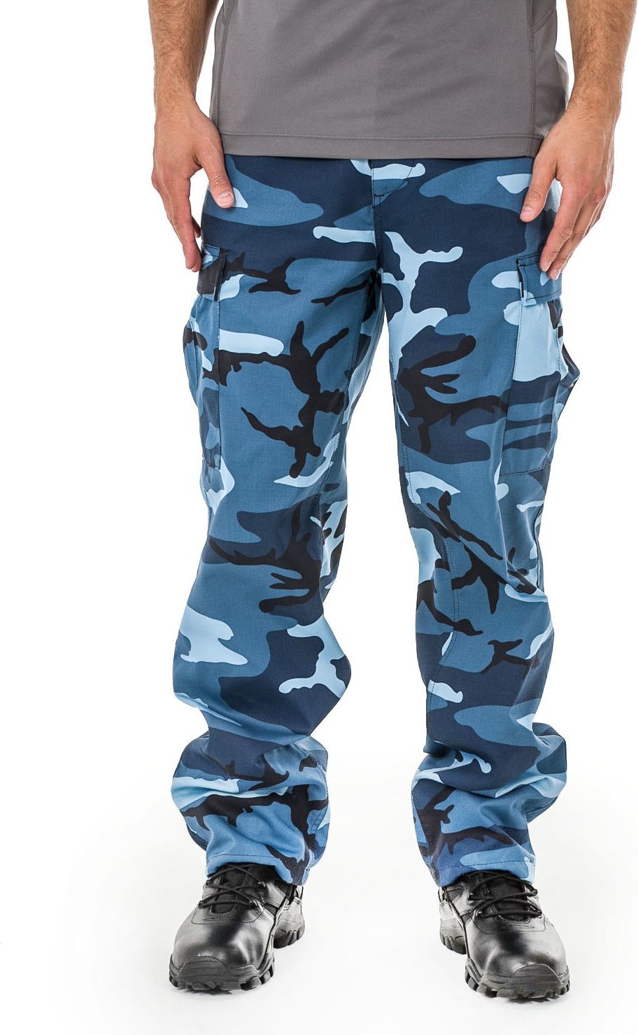 Mil-Tec Spodnie wojskowe męskie bojówki US Ranger BDU Sky Blue roz L 11810023) 11810023