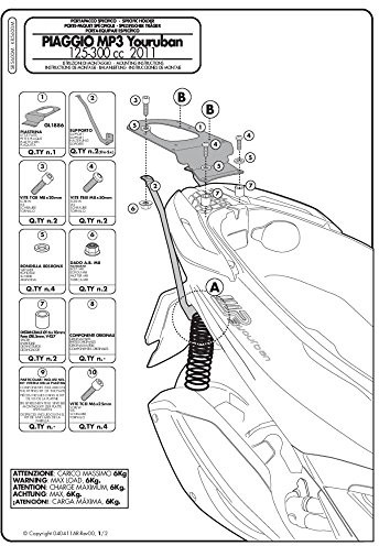 Givi SR5600MGIVI bagażnik do walizki Monokey, czarny, 40 SR5600MGIVI